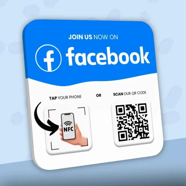 Facebook Followers Plaque NFC + QR Code