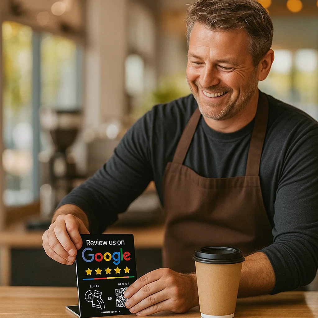 Google Review NFC Stand Cafe Owner