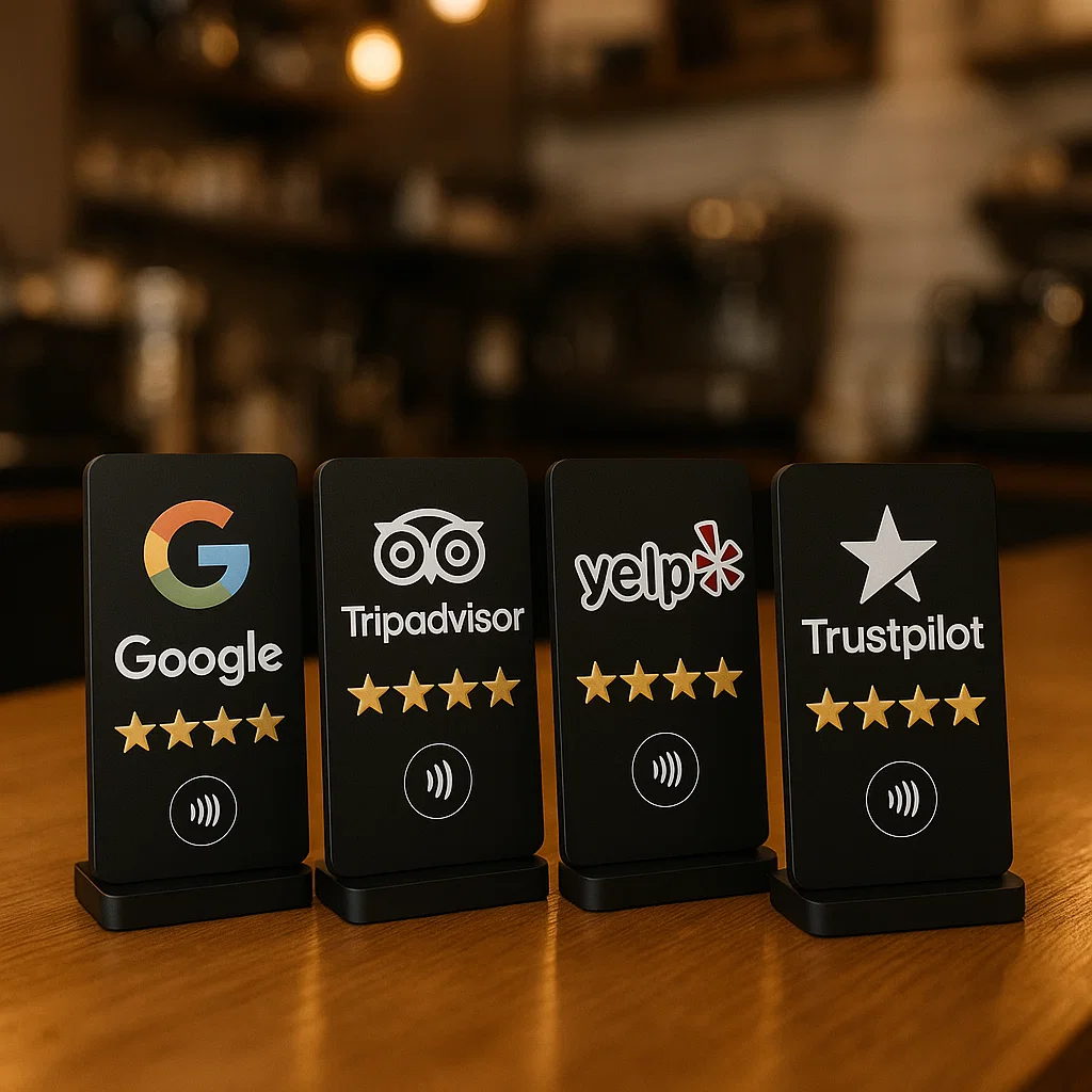 Google Yelp Tripadvisor Truspilot NFC Review Stand