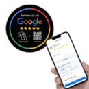 Google Review Round Plate – NFC Tap + QR (3M Adhesive) 1