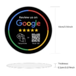 Google Review Round Plate – NFC Tap + QR (3M Adhesive) 2