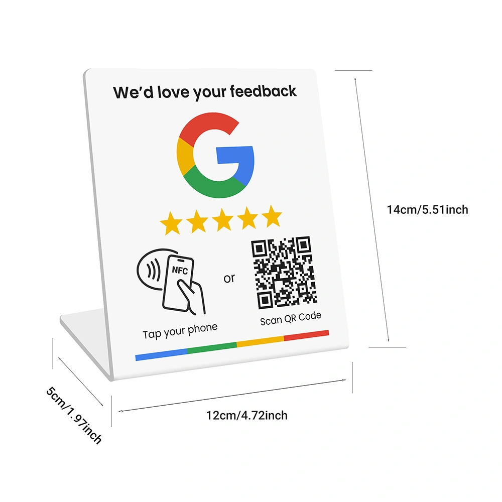 Google Review Stand Large - Size Dimensions