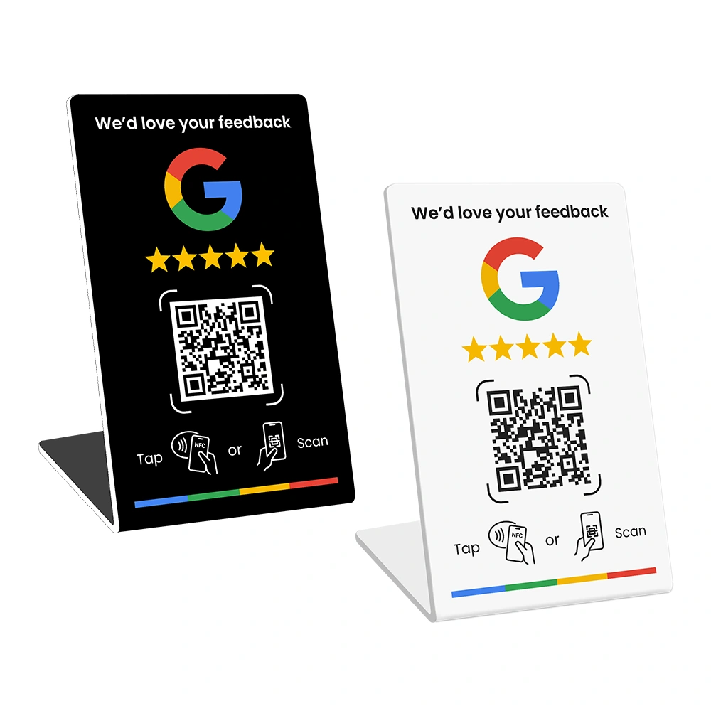 Google Review Stand Small – Tap or Scan to Leave Review (NFC + QR) 1