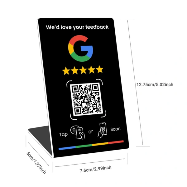 Google Review Stand Small – Tap or Scan to Leave Review (NFC + QR) 2