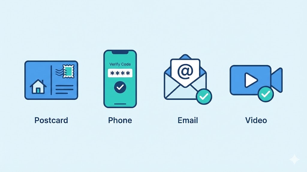 Illustration of verification methods for Google Business Profile